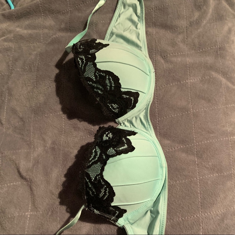 Cute light aqua blue candies push up bra
